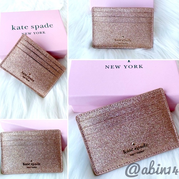 NWT Kate Spade Glitter Card Case with Gift Box - Picture 5 of 8